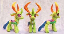 Size: 1023x549 | Tagged: safe, artist:plushypuppy, thorax, changedling, changeling, g4, irl, king thorax, male, photo, plushie, solo, standing