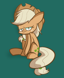 Size: 851x1035 | Tagged: safe, artist:typhwosion, mean applejack, earth pony, pony, g4, the mean 6, clone, female, green background, simple background, solo