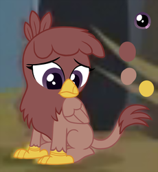 Size: 800x868 | Tagged: safe, artist:deserter, edit, edited screencap, screencap, gannet, griffon, g4, the lost treasure of griffonstone, background griffon, character study, chickub, looking down, sketch, upset