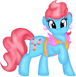 Size: 882x900 | Tagged: safe, artist:rayodragon, cup cake, earth pony, pony, g4, female, looking at you, mare, simple background, solo, story included, transparent background