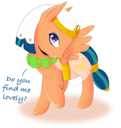 Size: 1024x1078 | Tagged: safe, artist:nopinopa, somnambula, pony, g4, bronybait, dialogue, female, heart eyes, mare, simple background, solo, transparent background, wingding eyes