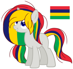 Size: 1024x970 | Tagged: dead source, safe, artist:cosmicwitchadopts, earth pony, pony, female, mare, mauritius, nation ponies, ponified, simple background, solo, transparent background