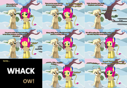 Size: 3004x2104 | Tagged: safe, artist:sintakhra, mjölna, oc, oc:abbey absinthe, earth pony, pony, g4, dizzy, duster, female, high res, mare, slapstick, snow, winter wrap up vest