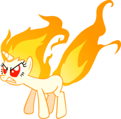 Size: 10490x10270 | Tagged: safe, artist:rainbowplasma, twilight sparkle, pony, feeling pinkie keen, g4, absurd resolution, angry, burning, cute when angry, female, furious, gritted teeth, mane of fire, mare, rapidash twilight, red eyes, simple background, sin of wrath, solo, tail of fire, transparent background, vector, video game reference