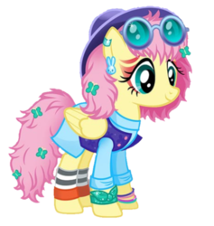 Size: 640x674 | Tagged: safe, gameloft, fluttershy, pony, g4, 80s, female, hoofgazer fluttershy, simple background, solo, transparent background