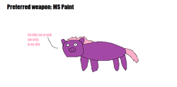 Size: 705x348 | Tagged: safe, artist:outcast, fluffy pony, 1000 hours in ms paint, wan die, weapon of choice