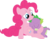 Size: 3582x2827 | Tagged: safe, artist:porygon2z, pinkie pie, spike, dragon, earth pony, pony, g4, belly, belly pillow, dragon x pony, eyes closed, female, high res, interspecies, male, misleading thumbnail, ship:pinkiespike, shipping, simple background, sleeping, spikelove, straight, transparent background, vector