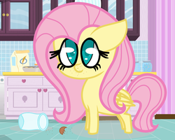 Size: 1929x1541 | Tagged: safe, artist:rachelclaraart, fluttershy, pony, g4, chibi, cookie, cookie jar, female, food, solo