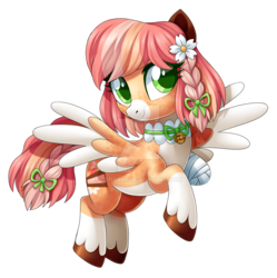 Size: 1024x1027 | Tagged: safe, artist:centchi, oc, oc only, oc:baby cakes, pegasus, pony, amputee, bandage, bell, bell collar, collar, female, mare, missing limb, simple background, solo, stump, transparent background, watermark