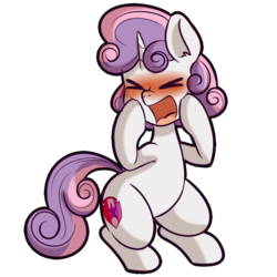 Size: 512x512 | Tagged: safe, artist:anibaruthecat, sweetie belle, pony, unicorn, g4, blushing, cute, cutie mark, diasweetes, explicit source, eyes closed, female, filly, foal, open mouth, simple background, solo, the cmc's cutie marks, transparent background