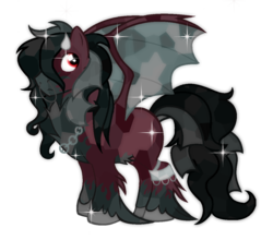 Size: 1192x1049 | Tagged: safe, artist:angelofthewisp, oc, oc only, oc:winter's howl, crystal pony, demon pony, pony, bat wings, crystallized, horns, male, simple background, solo, stallion, transparent background