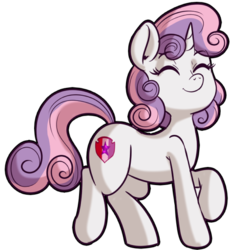 Size: 512x512 | Tagged: safe, artist:anibaruthecat, sweetie belle, pony, unicorn, g4, cute, cutie mark, diasweetes, explicit source, eyes closed, female, filly, foal, simple background, smiling, solo, the cmc's cutie marks, transparent background