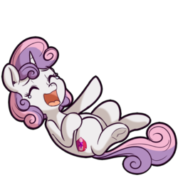 Size: 512x512 | Tagged: safe, artist:anibaruthecat, sweetie belle, pony, unicorn, g4, cute, cutie mark, diasweetes, explicit source, eyes closed, female, filly, foal, horn, laughing, open mouth, simple background, solo, the cmc's cutie marks, transparent background