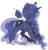 Size: 1436x1500 | Tagged: safe, artist:ponyhangover, princess luna, alicorn, pony, g4, alternate hairstyle, bow, braid, cutie mark, ethereal mane, ethereal tail, eyes closed, female, floating crown, floating wings, hair bow, jewelry, mare, ponytail, regalia, simple background, solo, starry mane, transparent background