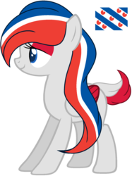 Size: 1024x1372 | Tagged: dead source, safe, artist:cosmicwitchadopts, pegasus, pony, deer tail, female, friesland, frisia, frisian flag, nation ponies, ponified, simple background, solo, transparent background, two toned wings