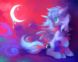 Size: 1280x1019 | Tagged: safe, artist:altblast, princess luna, alicorn, pony, g4, crescent moon, female, moon, s1 luna, solo