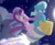 Size: 1478x1206 | Tagged: safe, artist:brutalweather studio, starlight glimmer, trixie, pony, unicorn, g4, cape, clothes, guardians of harmony, hat, i can't believe it's not hasbro studios, rocket, show accurate, toy, toy interpretation, trixie's cape, trixie's hat, trixie's rocket