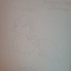 Size: 1944x1945 | Tagged: safe, derpibooru exclusive, oc, oc only, oc:tomoko, pony, unicorn, base used, female, sketch, traditional art
