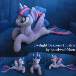 Size: 3000x3000 | Tagged: safe, artist:haselwoelfchen, twilight sparkle, alicorn, seapony (g4), g4, female, high res, horn, irl, photo, plushie, prone, seaponified, seapony twilight, species swap, twilight sparkle (alicorn)