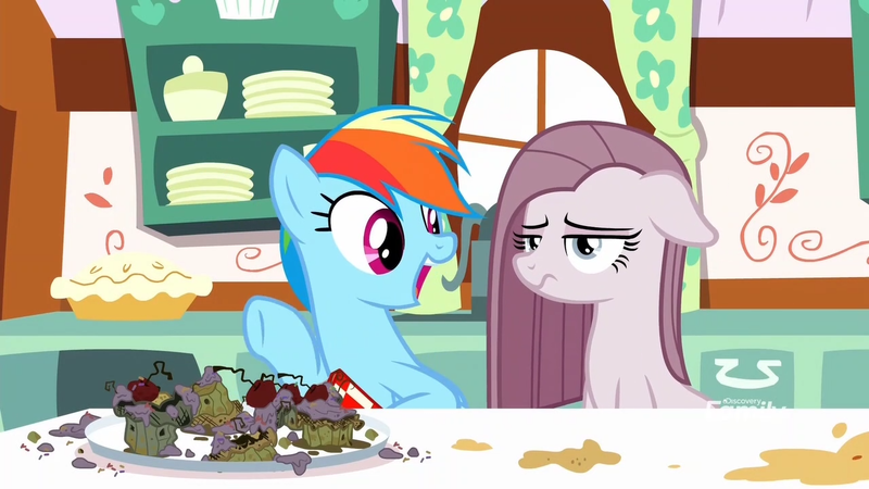 Pinkamena Diane Pie e cupcakes Rainbow Dash