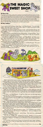 Size: 650x1883 | Tagged: safe, baby blossom, baby shady, brandy, twinkles, comic:my little pony (g1), g1, official, baby bottle, broom, cliffhanger, kelpy the water sprite, kidnapped, magic sunglasses, night, pram, story, stroller, sunglasses, sweet, the magic sweet shop, water korred