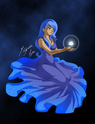 Size: 2153x2786 | Tagged: safe, artist:shinta-girl, princess luna, human, g4, clothes, dress, female, high res, humanized, s1 luna, solo, younger