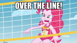 Size: 960x539 | Tagged: safe, edit, edited screencap, screencap, pinkie pie, equestria girls, equestria girls specials, g4, my little pony equestria girls: better together, my little pony equestria girls: forgotten friendship, image macro, meme, the big lebowski, volleyball net