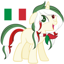 Size: 1024x1031 | Tagged: dead source, safe, artist:cosmicwitchadopts, pony, unicorn, base used, female, heterochromia, italian flag, italy, mare, nation ponies, ponified, simple background, solo, transparent background