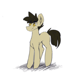 Size: 1500x1500 | Tagged: safe, artist:tripletarpeggio, oc, oc only, earth pony, pony, atg 2018, male, newbie artist training grounds, simple background, smiling, solo, stallion, white background