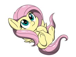 Size: 2688x2045 | Tagged: safe, artist:sugarwings-art, fluttershy, pony, g4, belly, chibi, cute, female, high res, hnnng, lying down, mare, on back, shyabetes, simple background, solo, transparent background