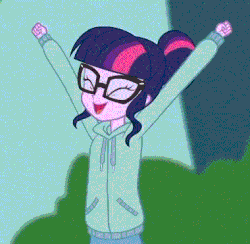 Size: 380x371 | Tagged: safe, screencap, sci-twi, twilight sparkle, equestria girls, g4, my little pony equestria girls: better together, stressed in show, stressed in show: rainbow dash, animated, clothes, cropped, cute, female, gif, glasses, hoodie, solo, twiabetes