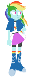 Size: 696x1505 | Tagged: safe, artist:lemon-deadly, rainbow dash, equestria girls, g4, female, hand on hip, simple background, solo, standing, white background