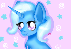 Size: 6500x4500 | Tagged: safe, artist:sweethearts11, trixie, pony, unicorn, g4, absurd resolution, bust, chest fluff, cute, diatrixes, female, mare, portrait, smiling, solo