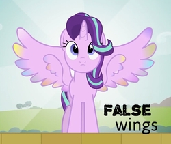 Size: 568x479 | Tagged: safe, artist:forgalorga, edit, editor:alelovescool, starlight glimmer, alicorn, pony, g4, alicornified, cute, false, female, it came from youtube, race swap, solo, starlicorn, wings, youtube link