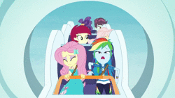 Size: 1920x1080 | Tagged: safe, screencap, fluttershy, rainbow dash, roseluck, track starr, equestria girls, equestria girls specials, g4, my little pony equestria girls: better together, my little pony equestria girls: rollercoaster of friendship, adorable distress, animated, cute, dashabetes, geode of fauna, geode of super speed, magical geodes, roller coaster, scared, scaredy dash, screaming, seriously, sound, stop the ride, the ride never ends, unnamed character, unnamed human, webm, yelling