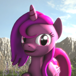 Size: 1024x1024 | Tagged: safe, artist:christian69229, oc, oc only, oc:strawberry moonstar, alicorn, pony, 3d, alicorn oc, bust, looking at you, portrait, solo, source filmmaker