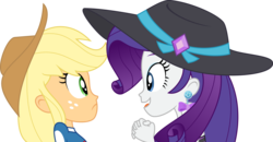 Size: 5787x3000 | Tagged: safe, artist:aqua-pony, applejack, rarity, equestria girls, g4, lost and found, my little pony equestria girls: better together, .svg available, absurd resolution, clothes, duo, duo female, female, hat, simple background, swimsuit, transparent background, vector