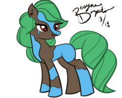 Size: 1280x1024 | Tagged: safe, artist:koharuveddette, oc, oc only, oc:sea, earth pony, pony, adoptable, blue, brown, female, green, mare, paint, simple background, solo, tobiano, transparent background