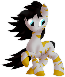 Size: 702x826 | Tagged: safe, artist:enter24, oc, oc only, oc:jeshi, pony, zebra, female, mare, raised hoof, simple background, solo, transparent background