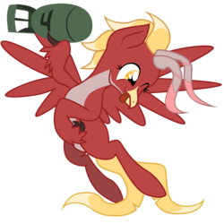 Size: 5000x5000 | Tagged: safe, artist:aaronmk, oc, oc:posada, hippogriff, absurd resolution, atg 2018, flying, hippogriff oc, newbie artist training grounds, nuclear bomb, nuclear weapon, simple background, transparent background, vector, weapon