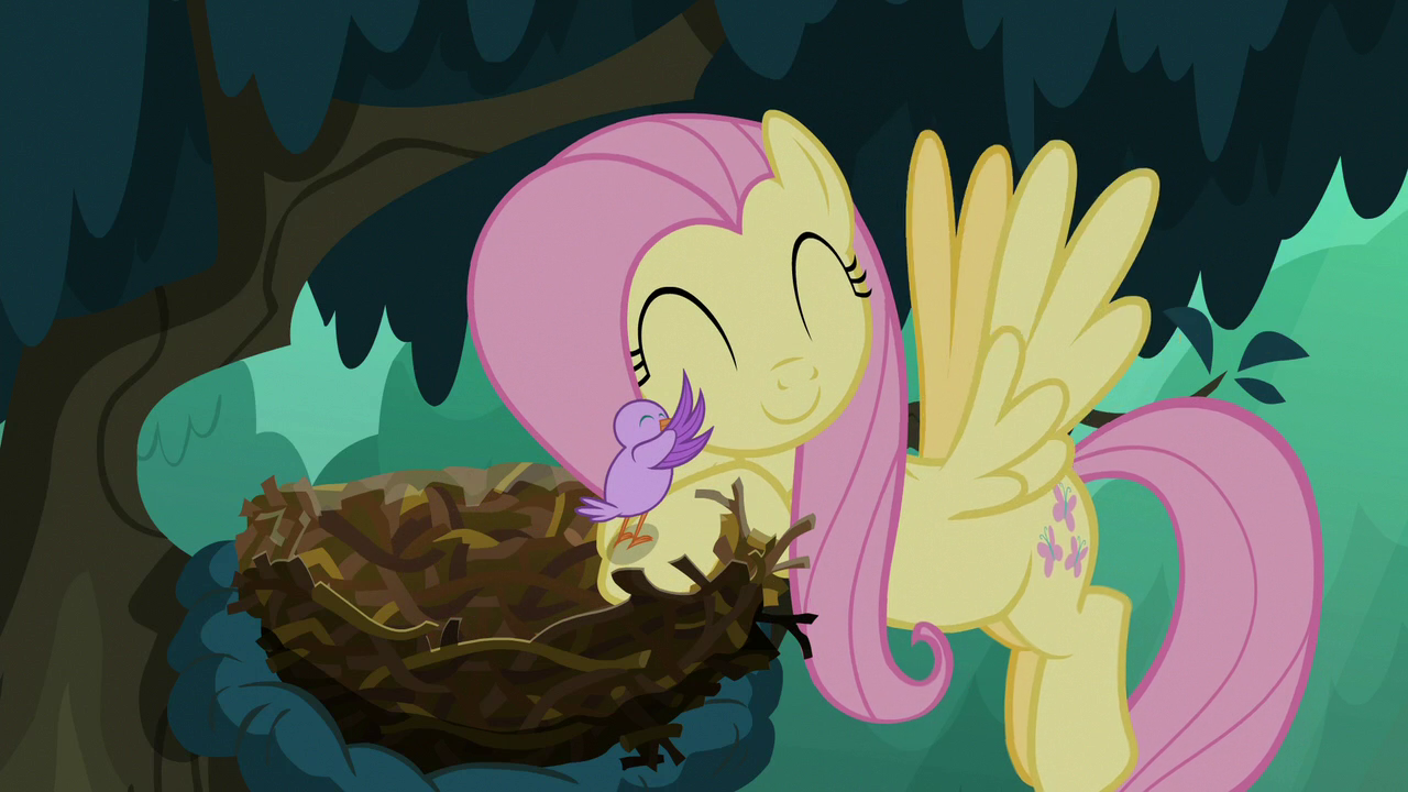 Safe Screencap Fluttershy Bird Pegasus Pony Season The Mean Bird Nest