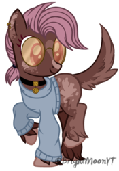 Size: 1024x1462 | Tagged: safe, artist:jxst-roch, earth pony, pony, augmented tail, clothes, dog tail, female, glasses, mare, simple background, solo, sweater, transparent background