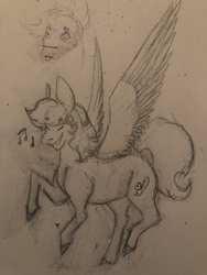 Size: 3024x4032 | Tagged: safe, artist:backwardsdragon, oc, oc only, pegasus, pony, pencil drawing, sketch, traditional art