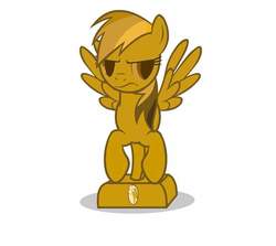 Size: 720x642 | Tagged: artist needed, safe, part of a set, rainbow dash, object pony, original species, g4, :/, award, gold, inanimate tf, ponified, transformation, trophy, waifu