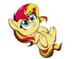 Size: 2688x2045 | Tagged: safe, artist:sugarwings-art, sunset shimmer, pony, unicorn, g4, chibi, cute, female, high res, hnnng, mare, shimmerbetes, simple background, transparent background