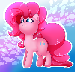 Size: 2800x2700 | Tagged: safe, artist:madacon, pinkie pie, earth pony, pony, g4, atg 2018, candy, cheek fluff, cute, diapinkes, ear fluff, female, food, high res, mare, newbie artist training grounds, smiling, solo