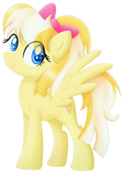 Size: 2375x3326 | Tagged: safe, artist:kimmyartmlp, oc, oc only, oc:vanilla swirls, pony, bow, female, hair bow, high res, mare, ponified, simple background, solo, transparent background