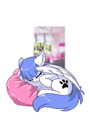 Size: 707x1000 | Tagged: safe, artist:arctic-fox, oc, oc only, oc:snow pup, pegasus, pony, cute, female, mare, ocbetes, sleeping, solo, wing blanket