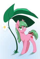 Size: 1727x2500 | Tagged: safe, artist:arctic-fox, oc, oc only, oc:pine berry, earth pony, pony, female, leaf, mare, smiling, solo