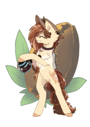 Size: 1768x2500 | Tagged: safe, artist:arctic-fox, oc, oc only, oc:cappuccino splash, earth pony, pony, coffee, coffee bean, coffee pot, female, hat, mare, rearing, simple background, solo, transparent background